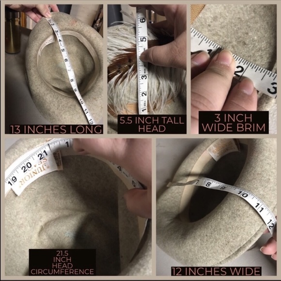 VINTAGE JUNIOR SEASONS 1960'S BEIGE WOOL AND FEATHER ACCENT HAT - Picture 8 of 10